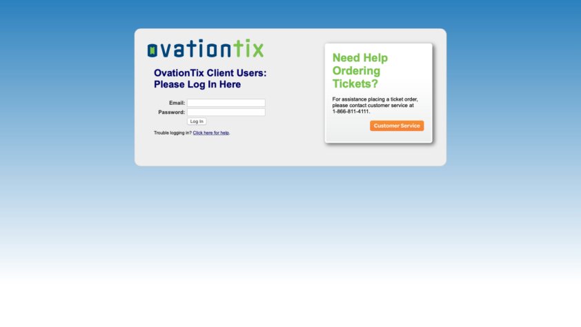 Logging into OvationTix