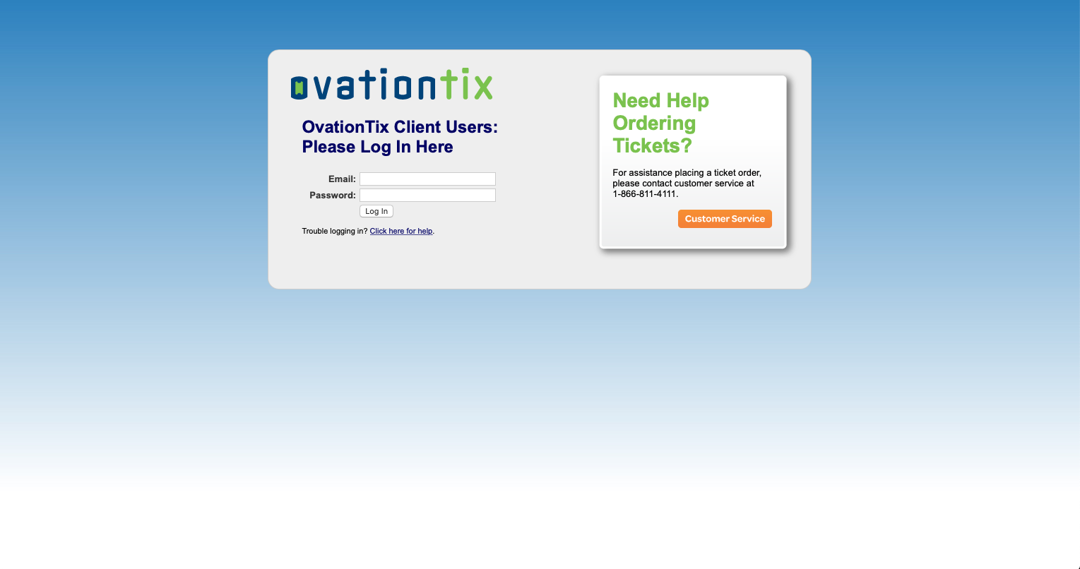 Logging into OvationTix